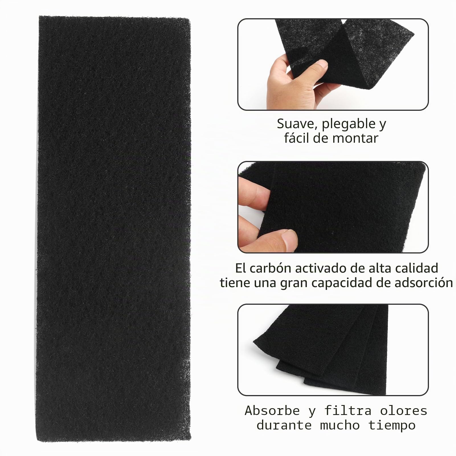 4 PCS Filtros de Carbón Activado, Filtro Desodorante de Maceta de Arena para Gatos, Esponja filtrante de Aire, Esponjas Filtrantes para Compostadores de Cocina, Neutralizadores de Olores Efectivos