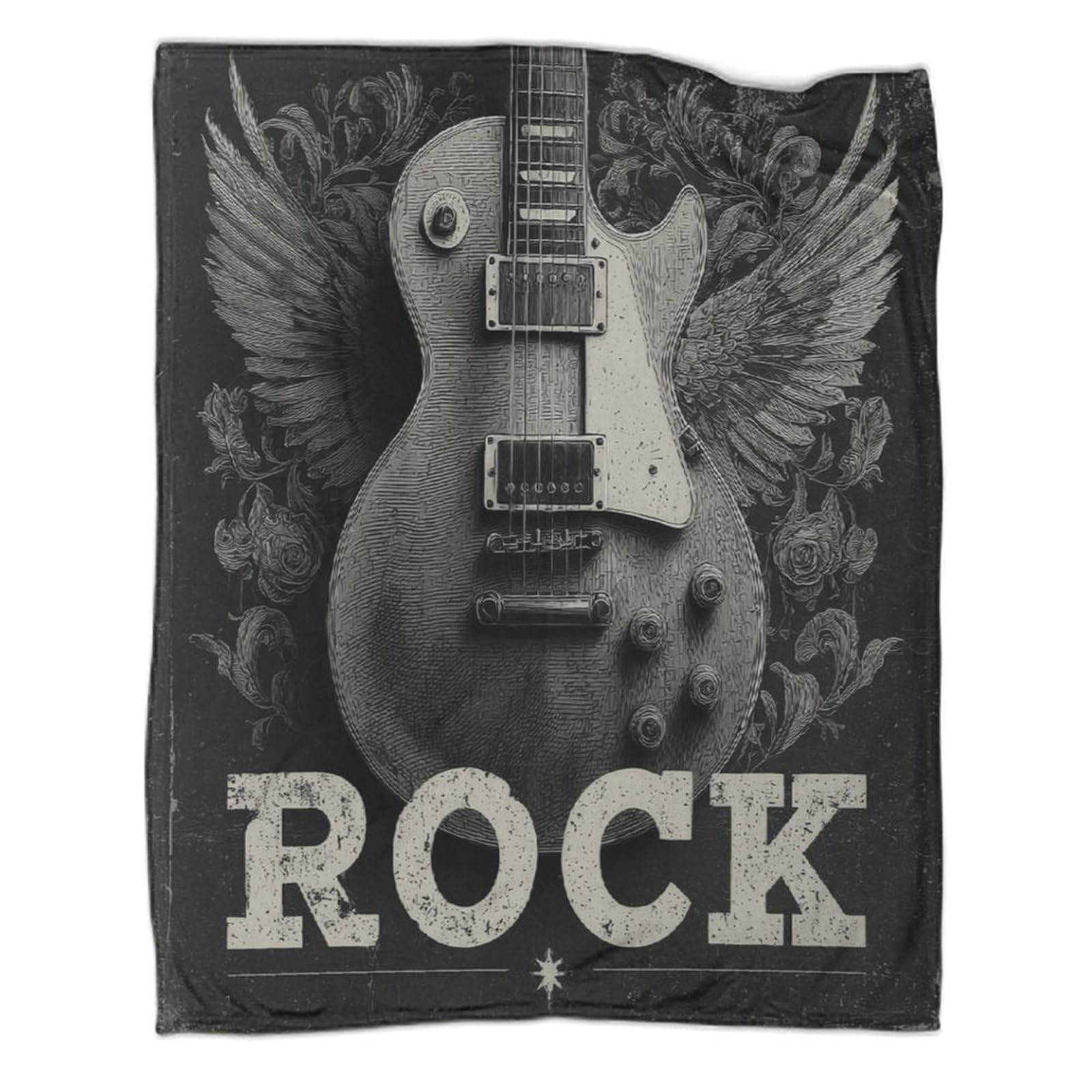 stampa 3D Rock guitar coperta da letto microfibra biancheria da letto soffice e calda coperta da divano lavabile per regali di benvenuto in casa vintage rock poster 80×90inch(200x230cm)