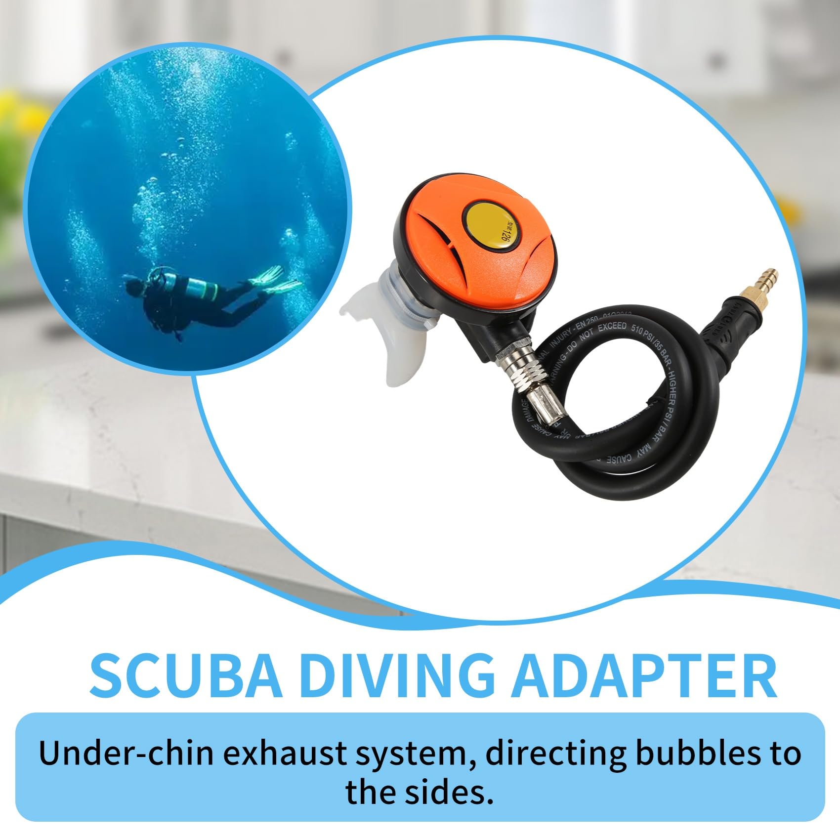 Scuba Diving Taucher Atemregler Tauchschnorchel SchnorchelausrüStung Druckminderer 2. Tauchgang Atemregler-Orange
