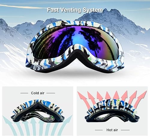 Miniatura 7 de Kids Ski Goggles Snow Snowboard Goggles for 3-12 Years Boy