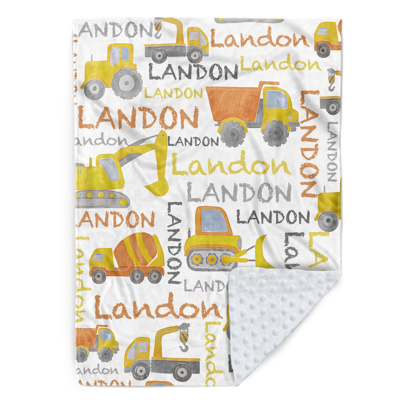 Mybbao Custom Baby Blanket With Name, Double Layer Soft Dot Back Personalized Car Baby Blanket for Boys Girls, Flannel Customized Swaddle for Toddlers Kids, Baby Shower, Birthday Gifts