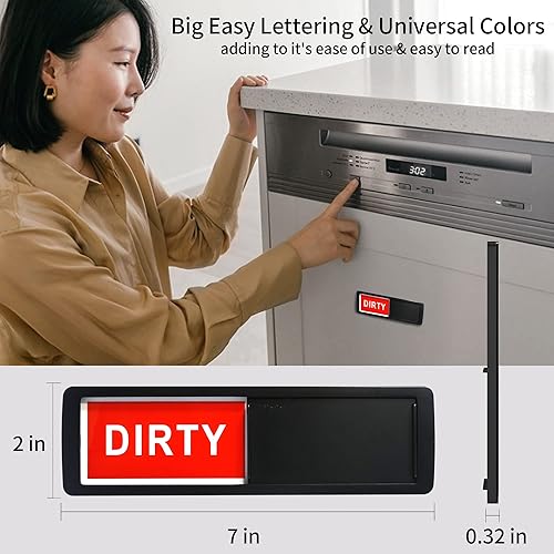 Miniatura 3 de Letrero magnético para lavavajillas de alta calidad, indicador deslizante grande para lavavajillas 2022 con fuerte adherencia de pestañas adhesivas,