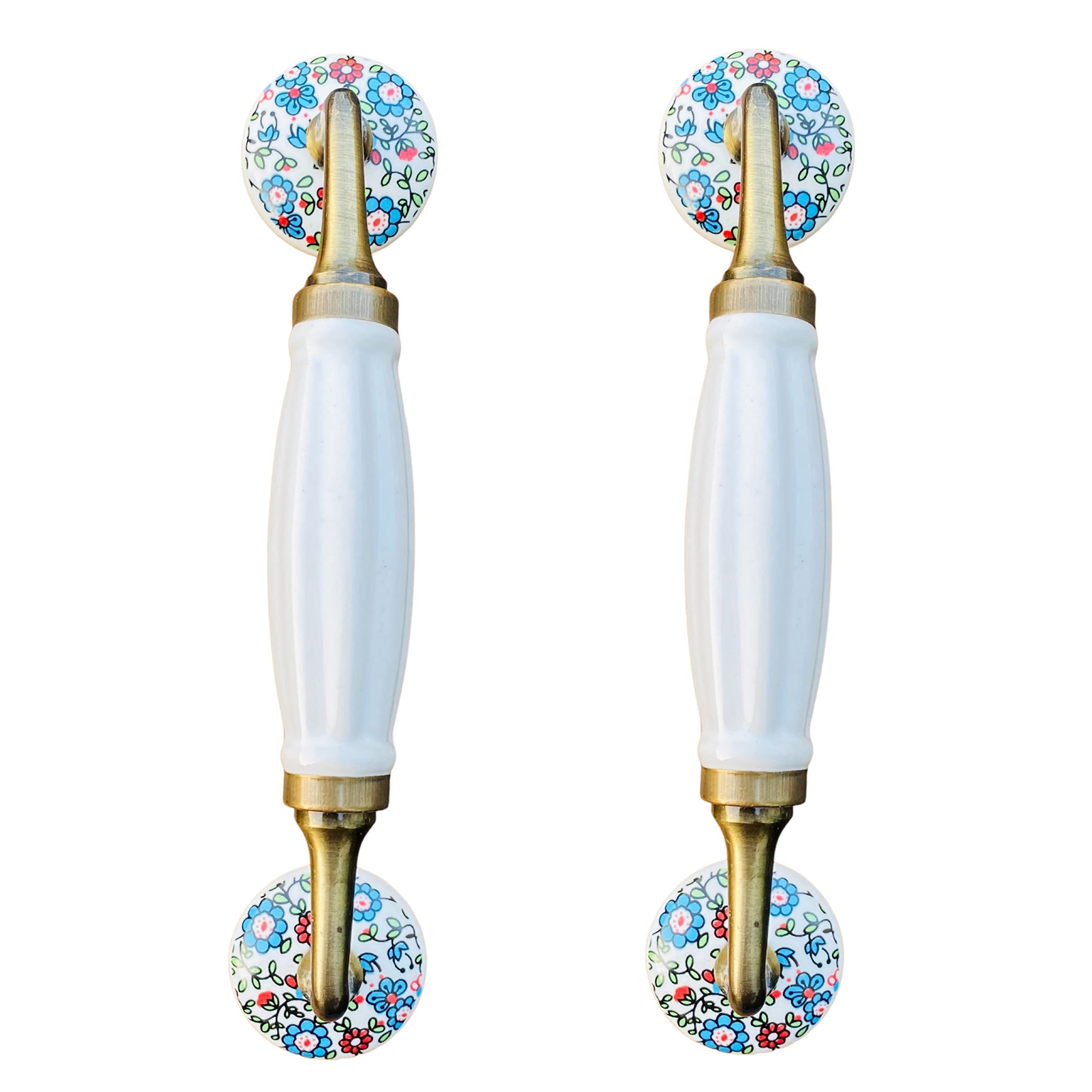 Maison Belle Ceramic Door Handle Gold Antique Finish - Hole to Hole 6.5 INCH (Pack of 1 Handle) (Pink - Size 8.5 INCH) — Amazon image 13