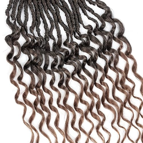 Miniatura 5 de DoeSeor Cabello de ganchillo Goddess Locs de 18 pulgadas, 8 paquetes de extensiones de cabello sintético suave con rizos profundos para mujeres