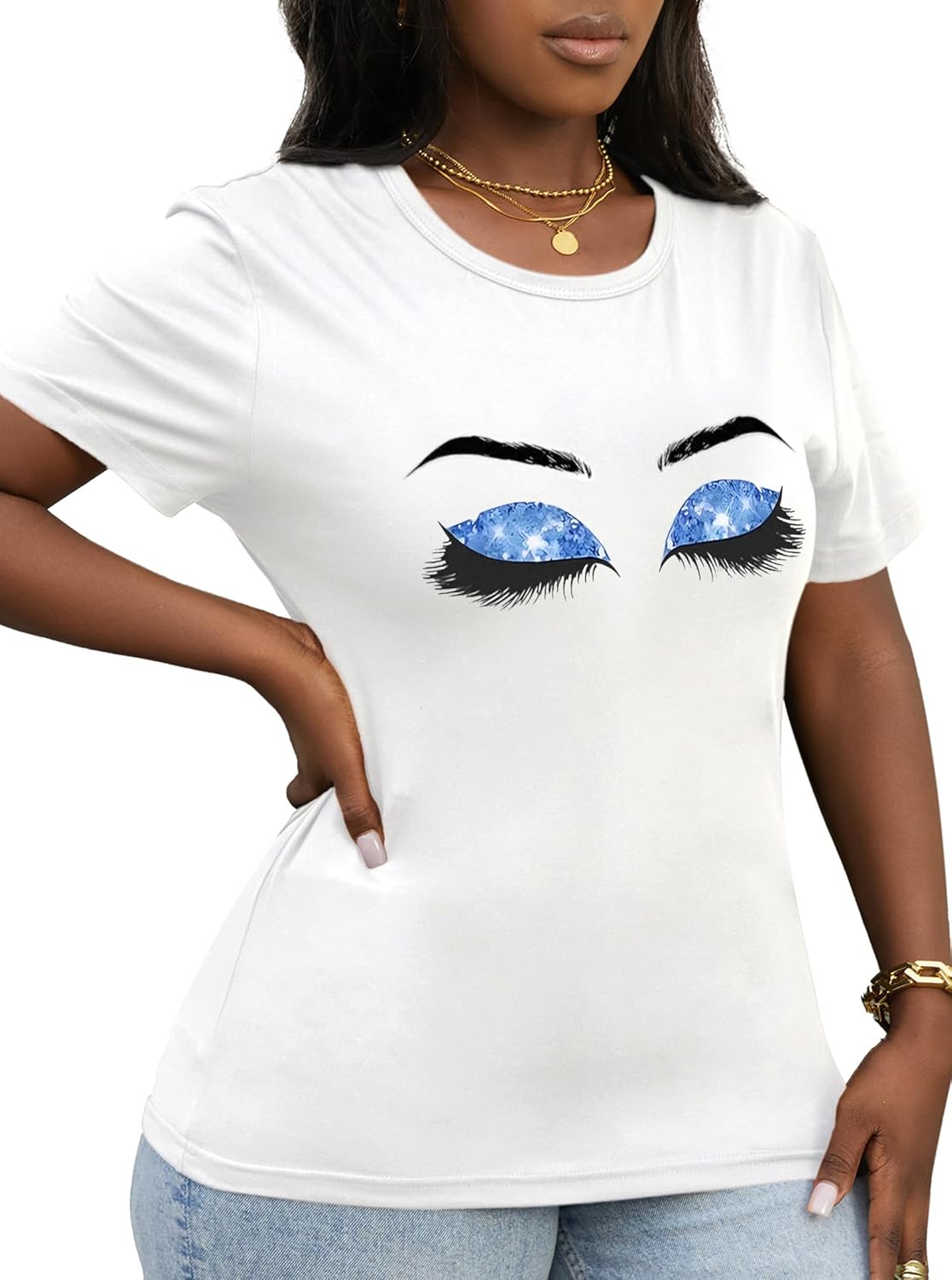 Hilinker Women's Funny Graphic Tees Summer Cute Tops Casual Loose Short Sleeve T Shirts - Image 4