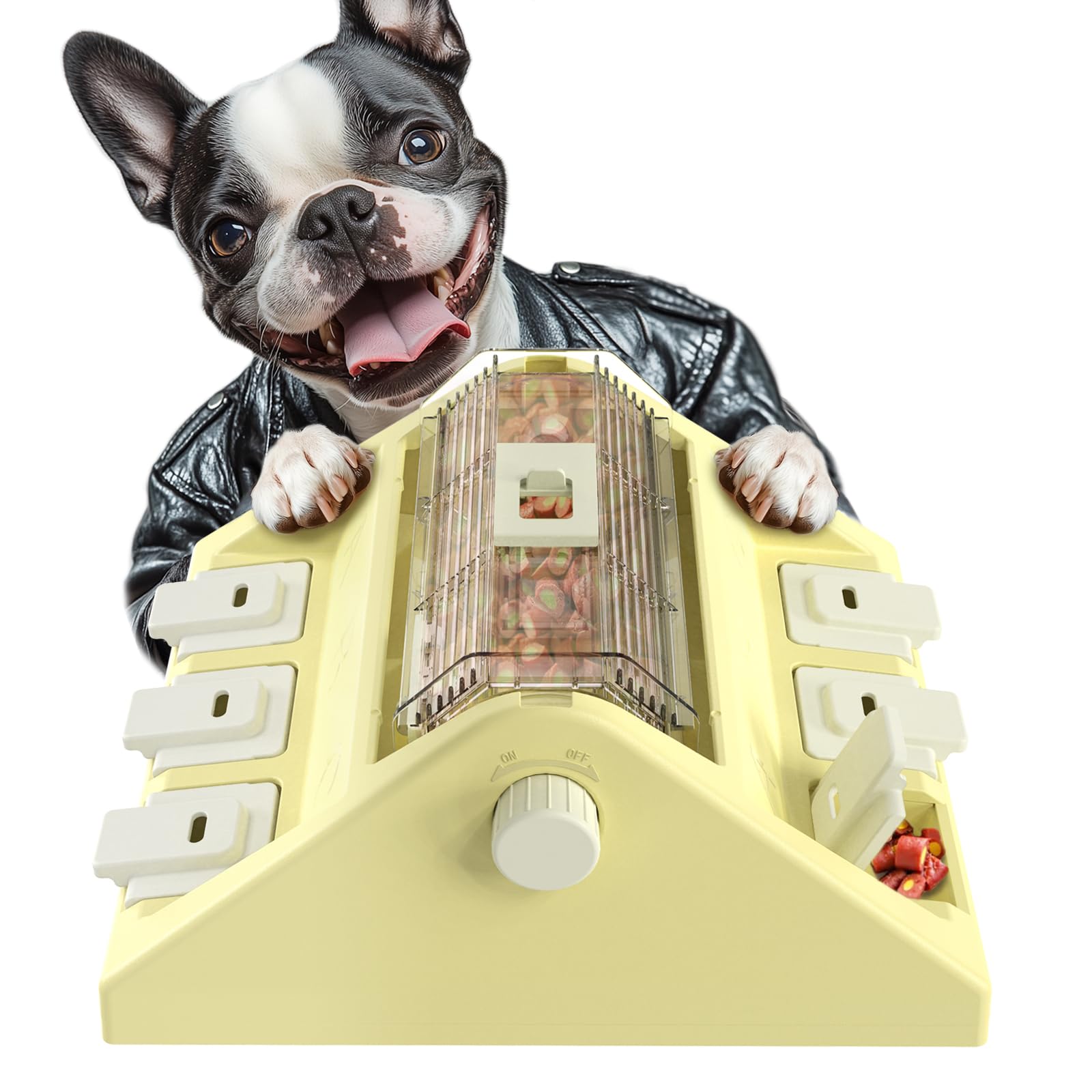 Jouet puzzle roulant 2-en-1 KADTC, distributeur de friandises et gamelle anti-glouton pour chien