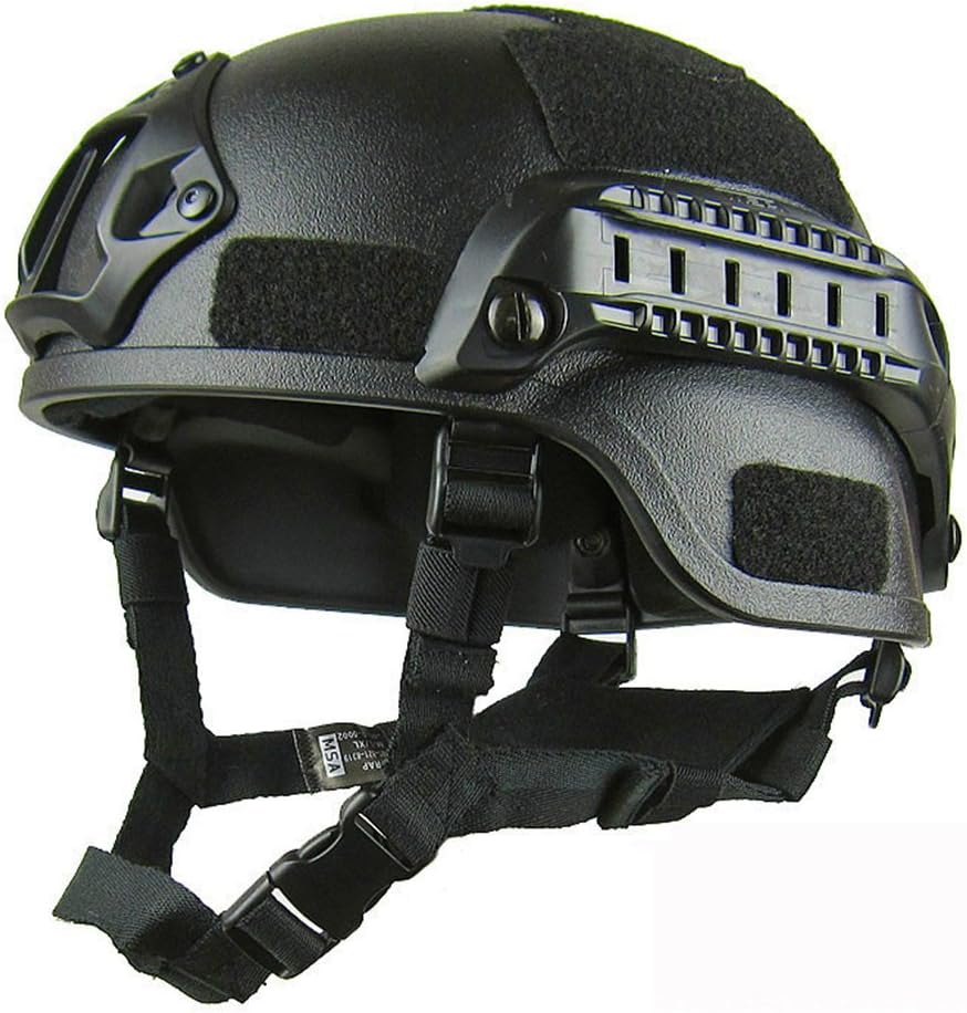 LUNAH Tactical Sport Helmet, Adjustable, Lightweight, Black, Unisex Adult Gaming Helmet for Airsoft Paintball CS Game