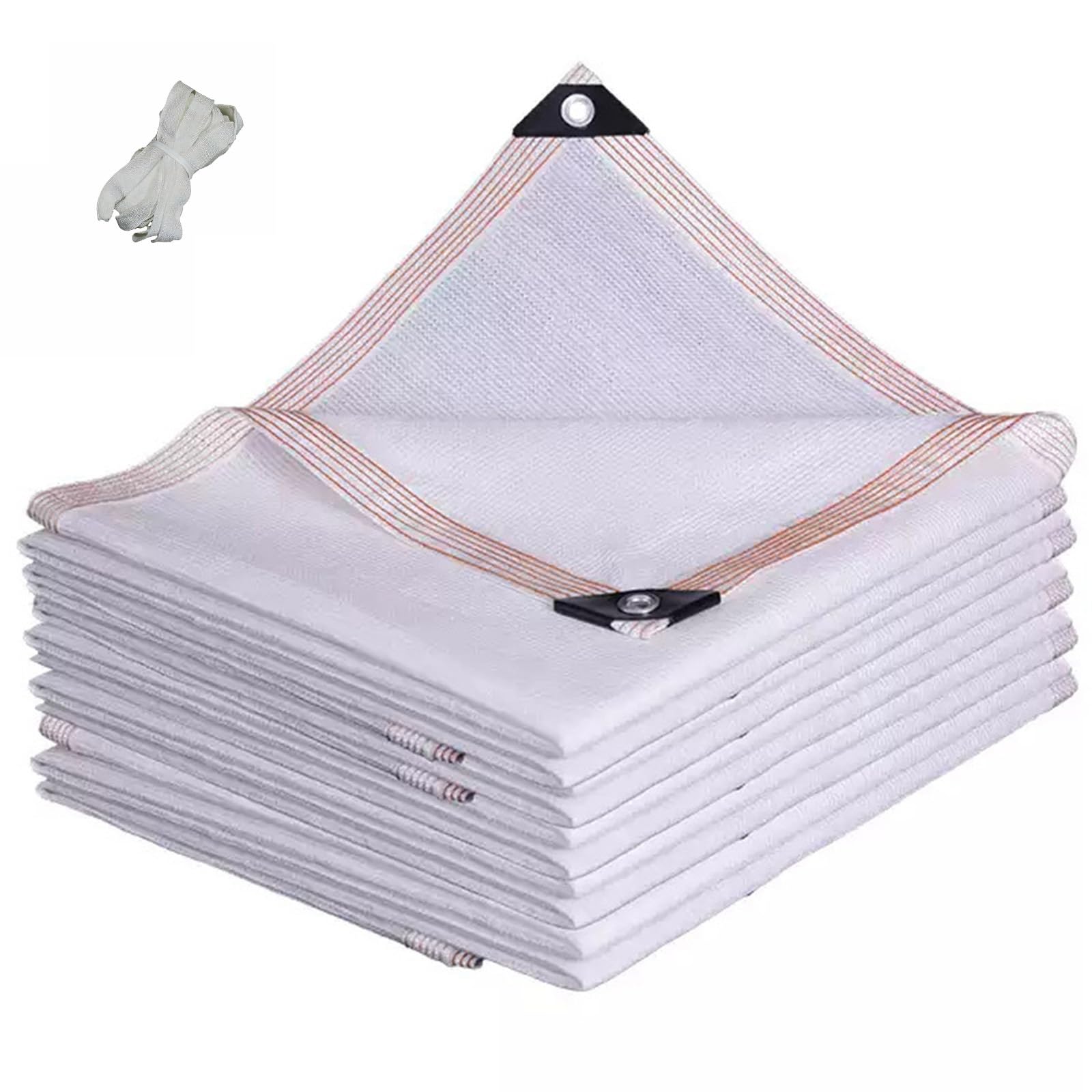 Voile D'ombrage Rectangulaire Blanc, Filet Protection Solaire, 1.5x5m 2x5m 3x8m 4x9m 5x7m 6x6m 7x8m 8x10m Toile Ombrage Extérieur pour Pergola, Serre, Jardin, Pet House(4.0mx7m)