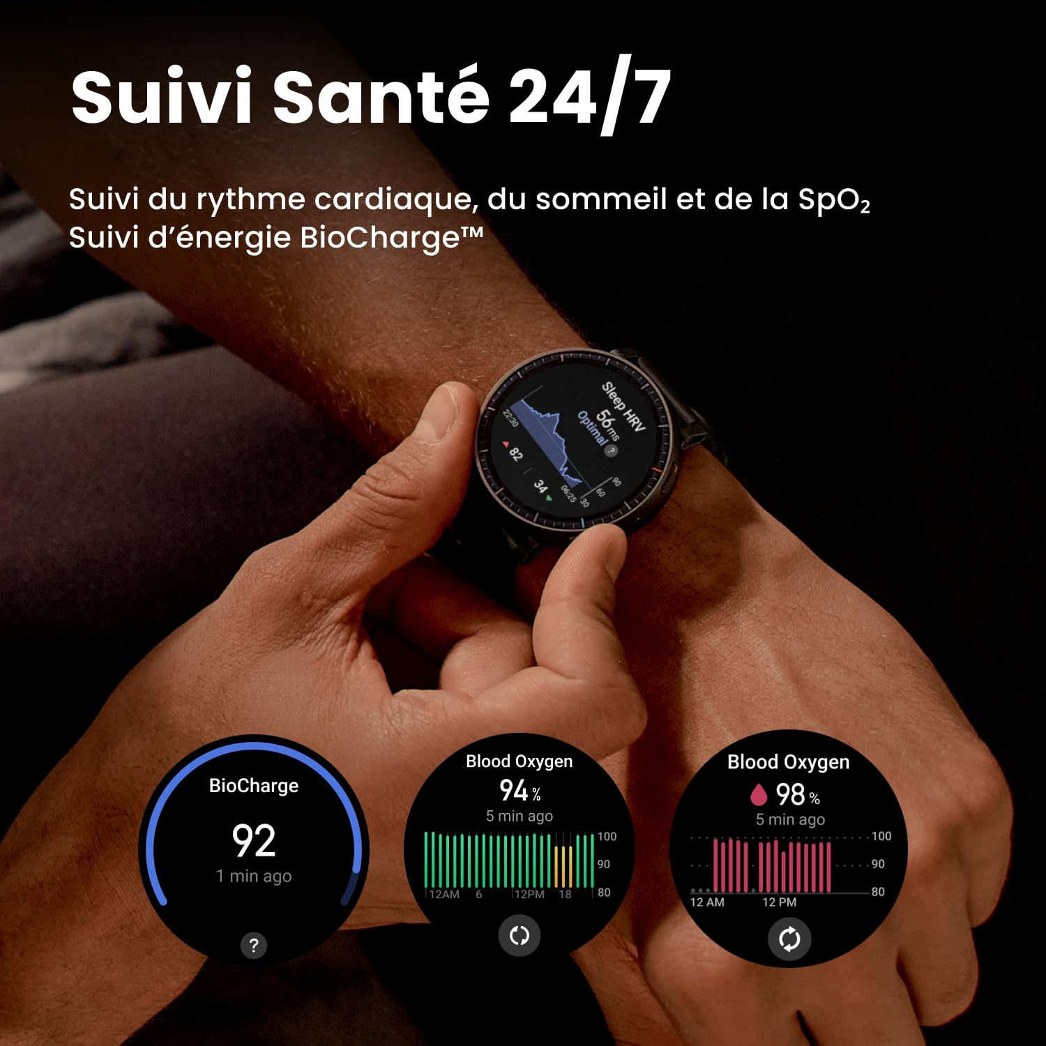 Amazfit Active Max Montre Connectée 48mm, Écran AMOLED 1,5", 25 Jours d'Autonomie, GPS, NFC, 4 Go Stockage