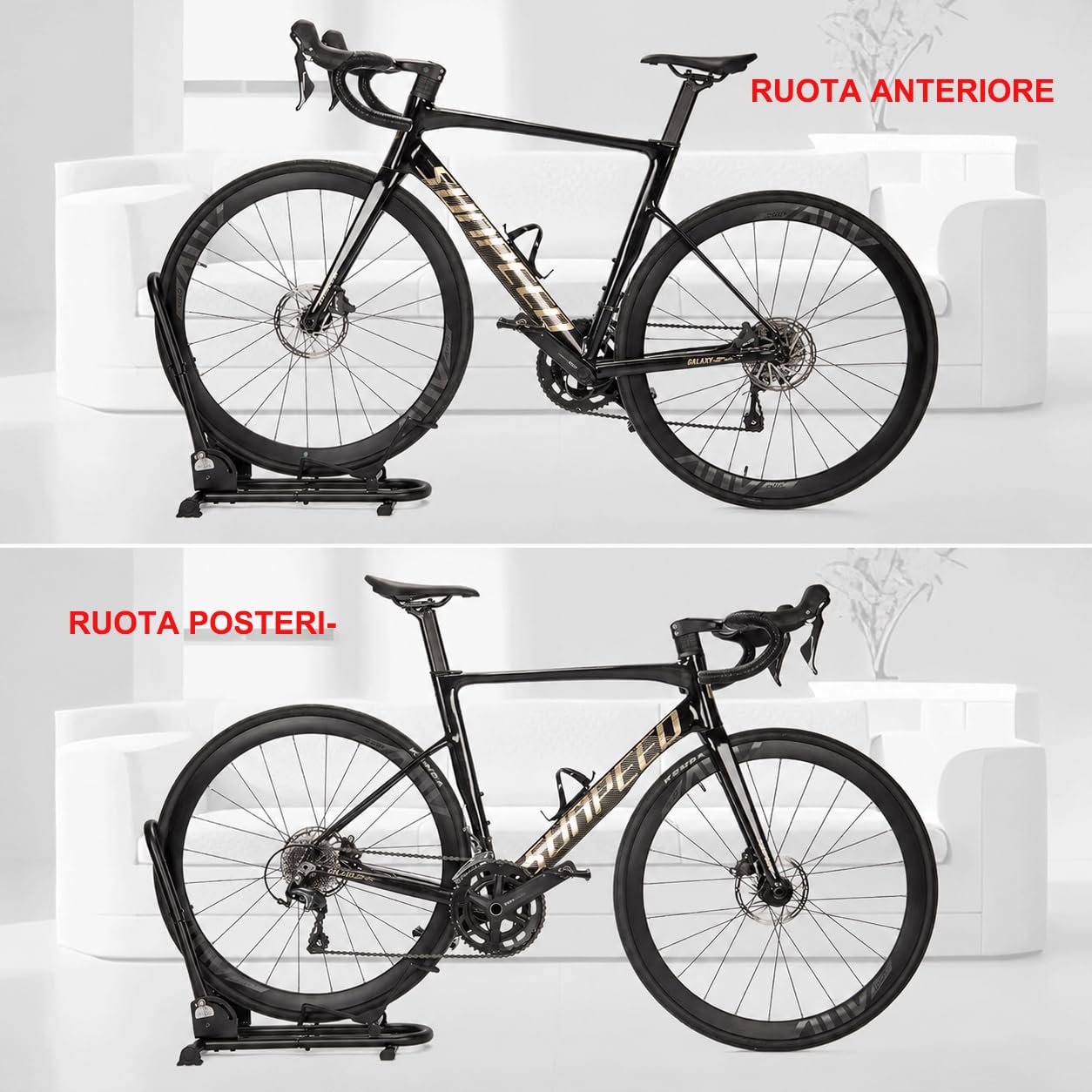 CXWXC Cavalletto per biciclette da interno pieghevole, supporto per biciclette per garage e casa, adatto per mountain bike, bici da corsa e e-bike da 26 a 29 pollici
