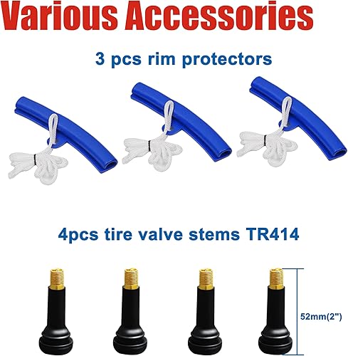 Miniatura 3 de Cucharas para neumáticos de motocicleta de 15 pulgadas, 22 herramientas de extracción de neumáticos de acero con bolsa de almacenamiento para