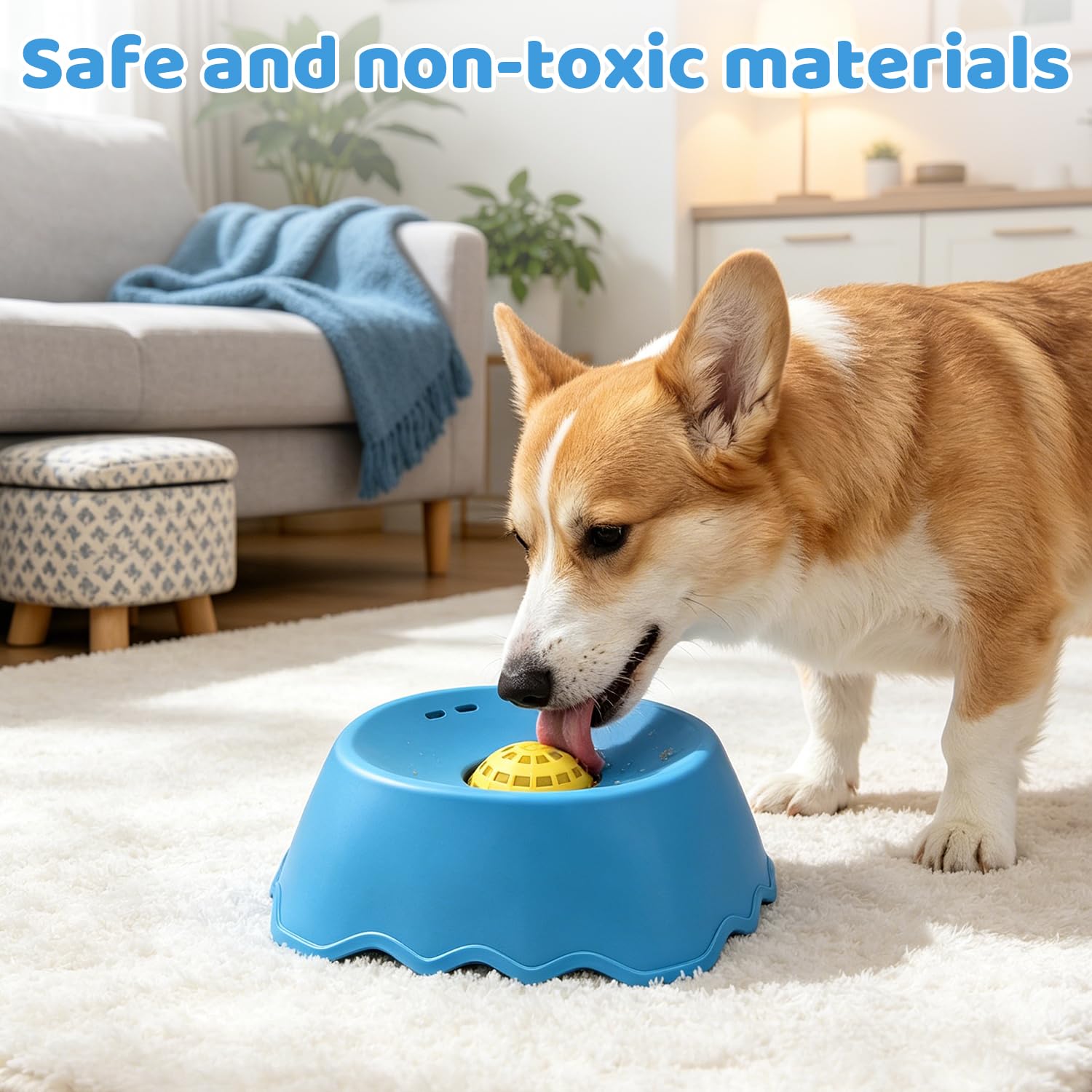 Lick Bowl per cani, Dispenser per leccare la palla, Dog Lick Toy, Giocattoli per cani e gatti per cibo liquido, Ciotola da leccare per cani, Cane Slow Feeder Lick Bowl, per addestramento, alime (A)