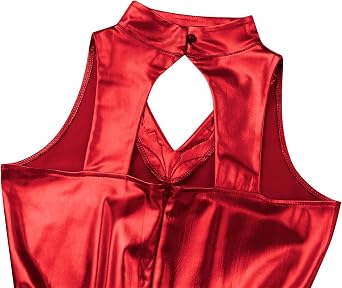 IBAKOM Women Ballet Dance Leotards Shiny Metallic Bodysuit Trapeze Artist Circus Acrobat Costume Sexy Carnival Dance Dress