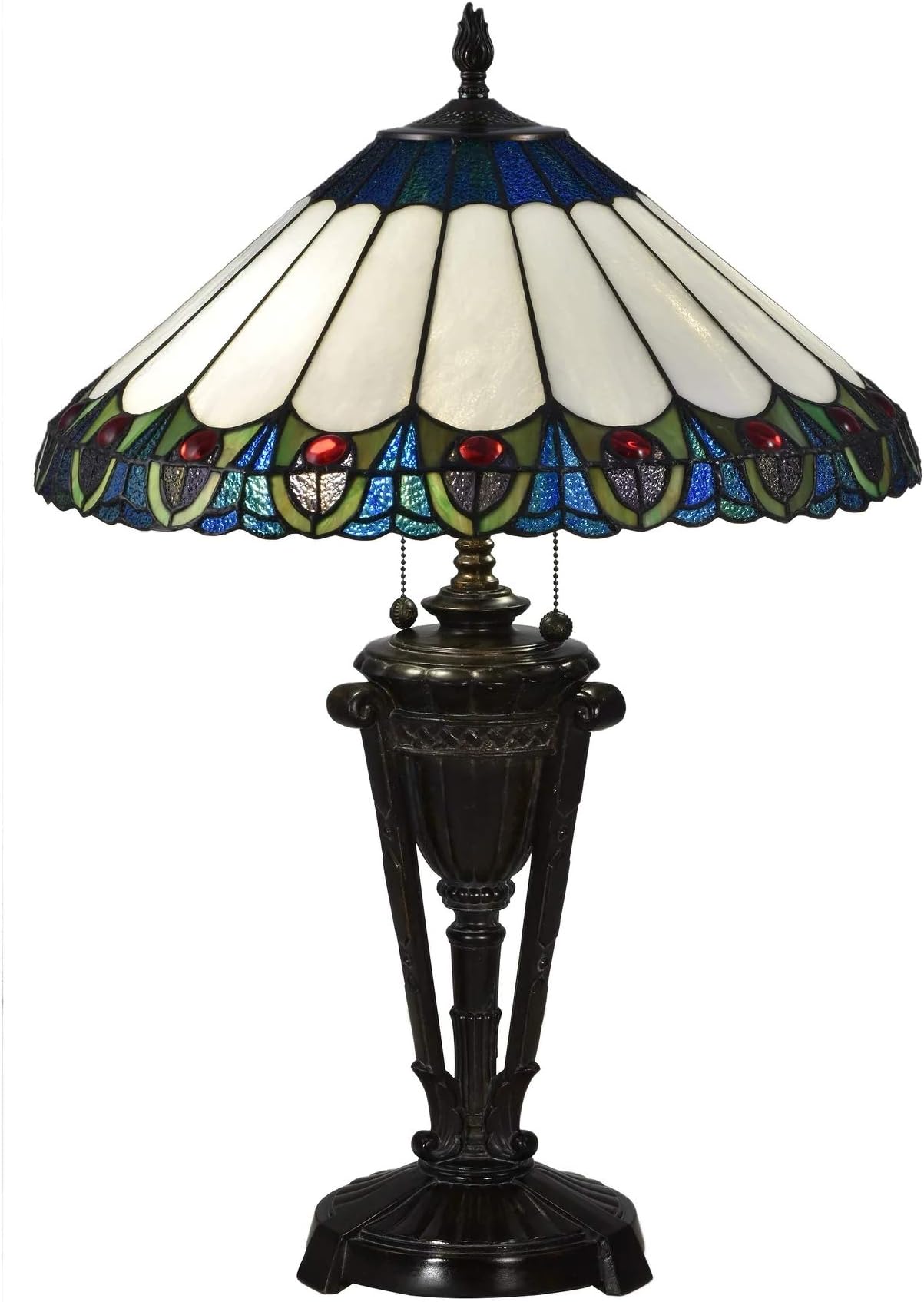 Dale Tiffany TT17118 Mesa Peacock Table Lamp, Fieldstone