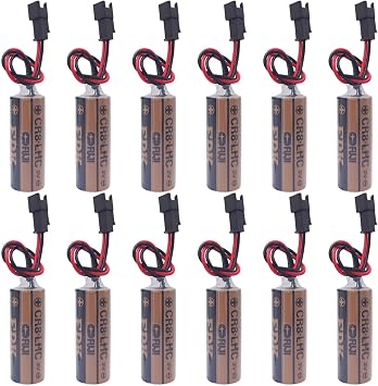 12-Pack 3V CR8.LHC 17450 Battery Replacements for Fuji FDK CR8-LHC 17450 Toto CR8-LHC Memory Backup Power Source Water Meter Battery with Plug