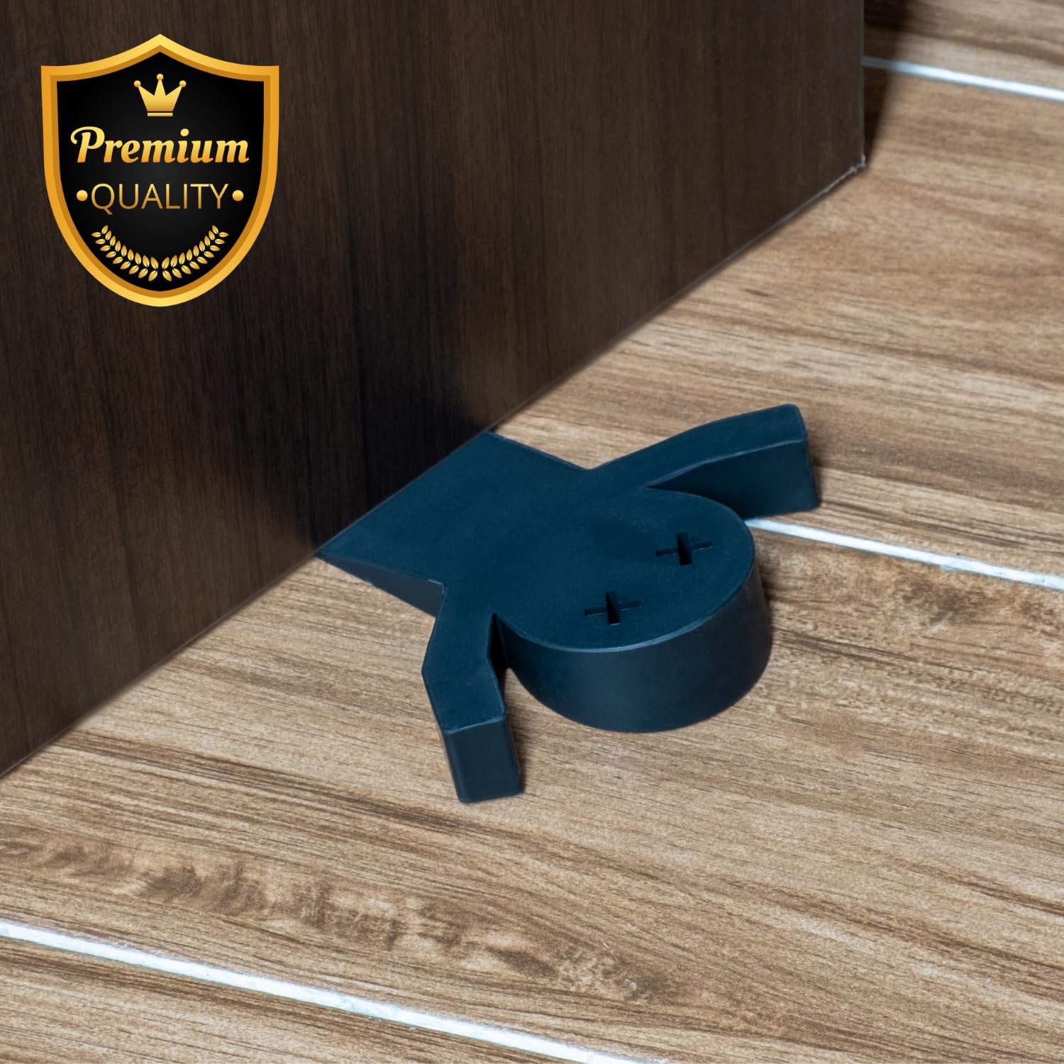 Paquete de 4 topes decorativos para puerta inferior de puerta, lindo tope de puerta, topes de puerta negros para la parte inferior de la puerta, topes de puerta grandes, 2.5 cm de alto y resistente,