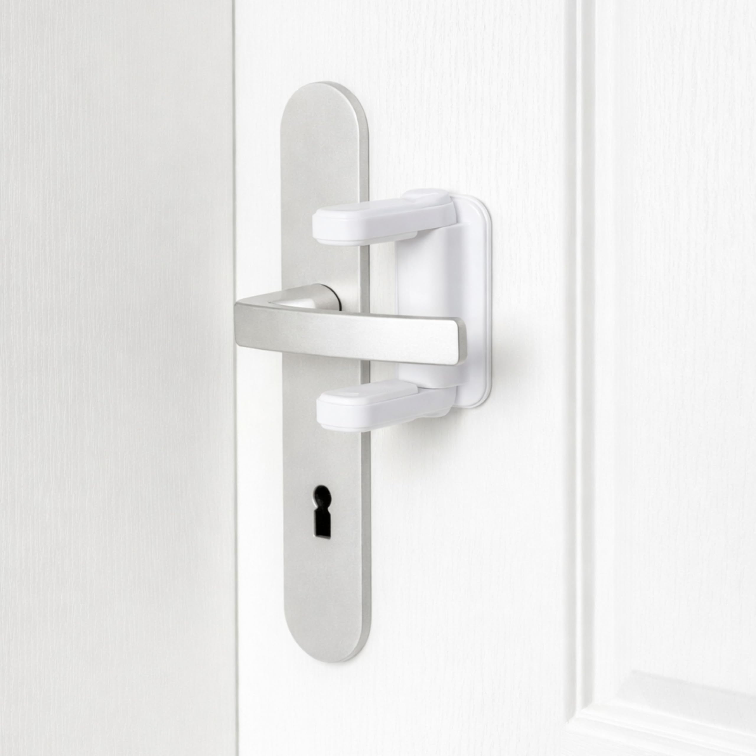 Serrure Sécurité Poignée De Porte Lot De 2 - Verrou Enfant Bébé Animal - Blanc, Facile à Installer