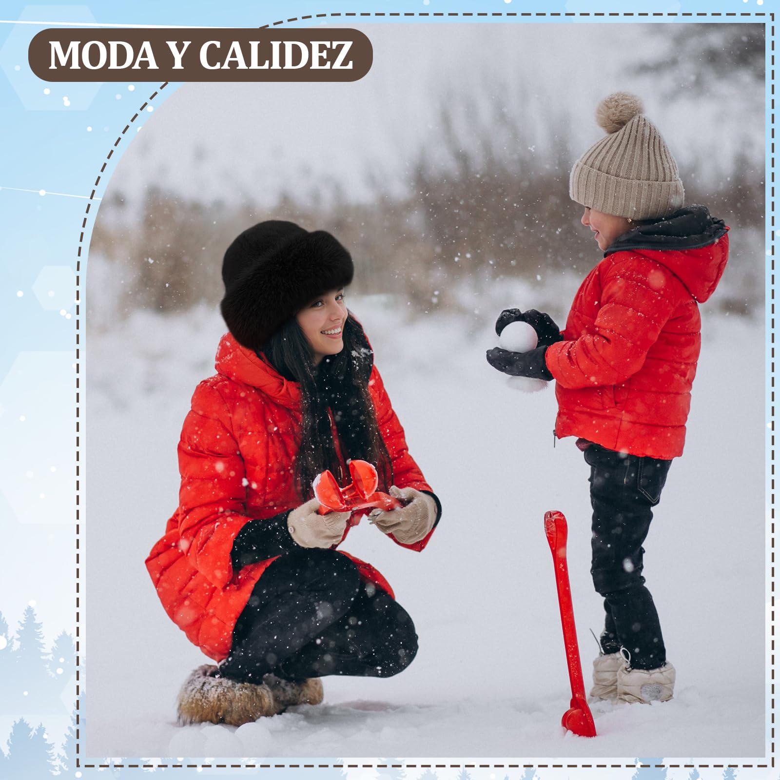 Gorro de Invierno para Mujer, Gorro Ruso para Deportes de Nieve