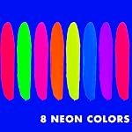 Handy Art Acrylic Paint, Set of 8 Neon Colors, 8 oz Bottles, Semi-Gloss | Student Fluid Acrylic, Creamy Flow Consistency, Glows UV with Blacklight, Highly Pigmented, Safe & AP Non-Toxic, Made in USA