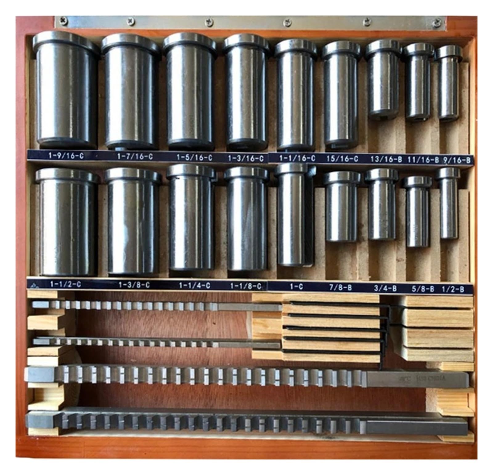 Juego de 30 brocas for chaveteros HSS de tamaño pulgada, herramientas for chavetear chaveteros, 5 piezas de 1/2" a 1-1/2", 18 bujes y 7 arandelas de ajuste. para trabajos mecánicos