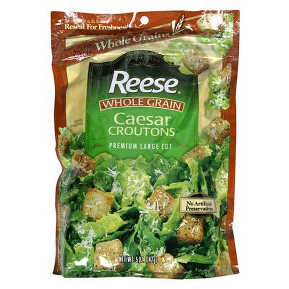 Reese Whole Grain Croutons, Caesar, 5-Ounce Packages (Pack of 12)