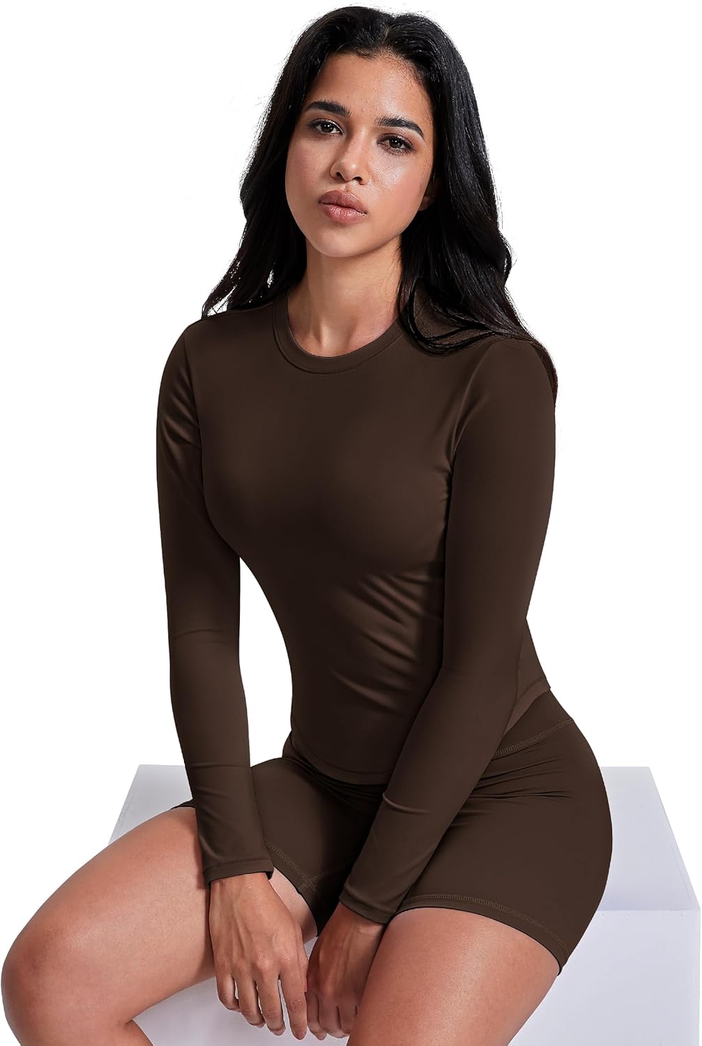 AVGO Workout Shirts for Women Slim Fit Long Sleeve Crop Tops Gym Shirt Running Breathable Athletic Clothes - Image 5