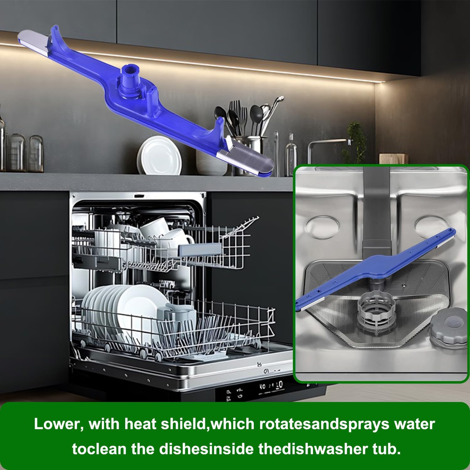 5304517203 Dishwasher Lower Spray Arm Compatible with Kenmore-Replaces 154568001 154414101 154568002 154250901 PS12585623 Dishwasher Wash Arm-Blue