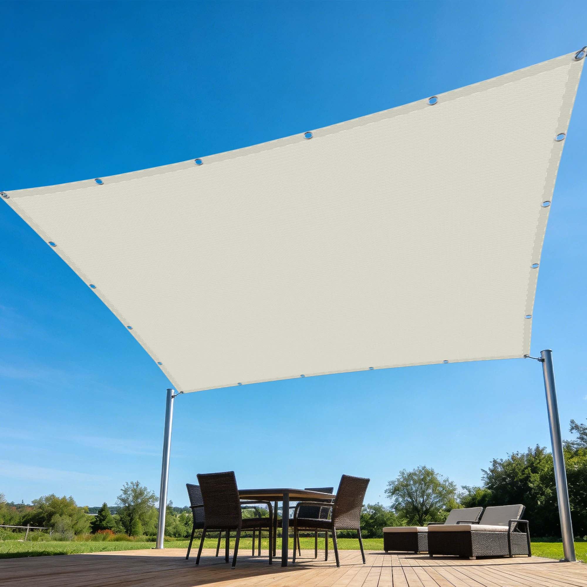 Voile d'ombrage de balcon blanc cassé 1 x 4.5 m pour un été frais