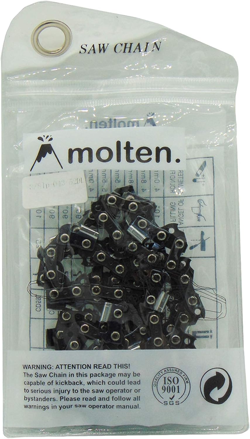 Molten. 14 Inch Chainsaw Chain .375 .043 52DL Replacement for 40 Volt Ryobi RY40502
