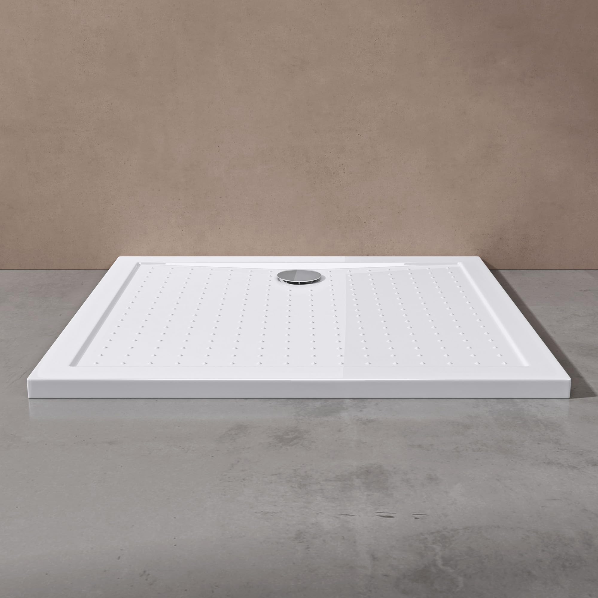 doporro Piatto Doccia 70x80 Rettangolare in Acrilico Bianco Lucido H 4 cm Ultraslim con Design Antiscivolo - Lucia02AR
