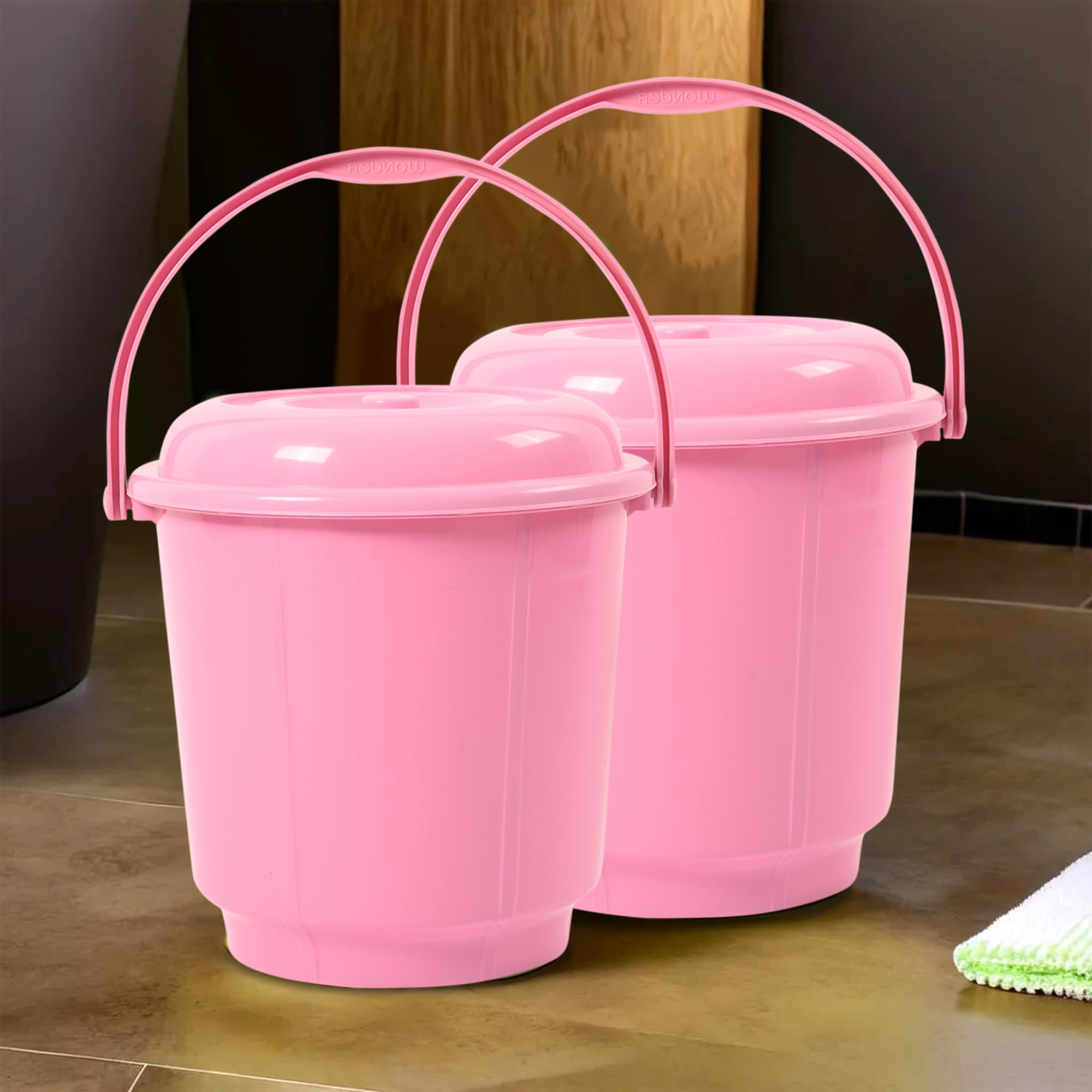 Kuber Industries Pack of 2 Bucket | Bucket with Lid & Handle | 18 Liter Bucket for Bathroom | Balti for Bathroom | Plastic Bucket for Daily Use | Water Storage Bucket | Bathroom Bucket | Pink (B0D4HGQX27) Amazon Price History, Amazon Price Tracker