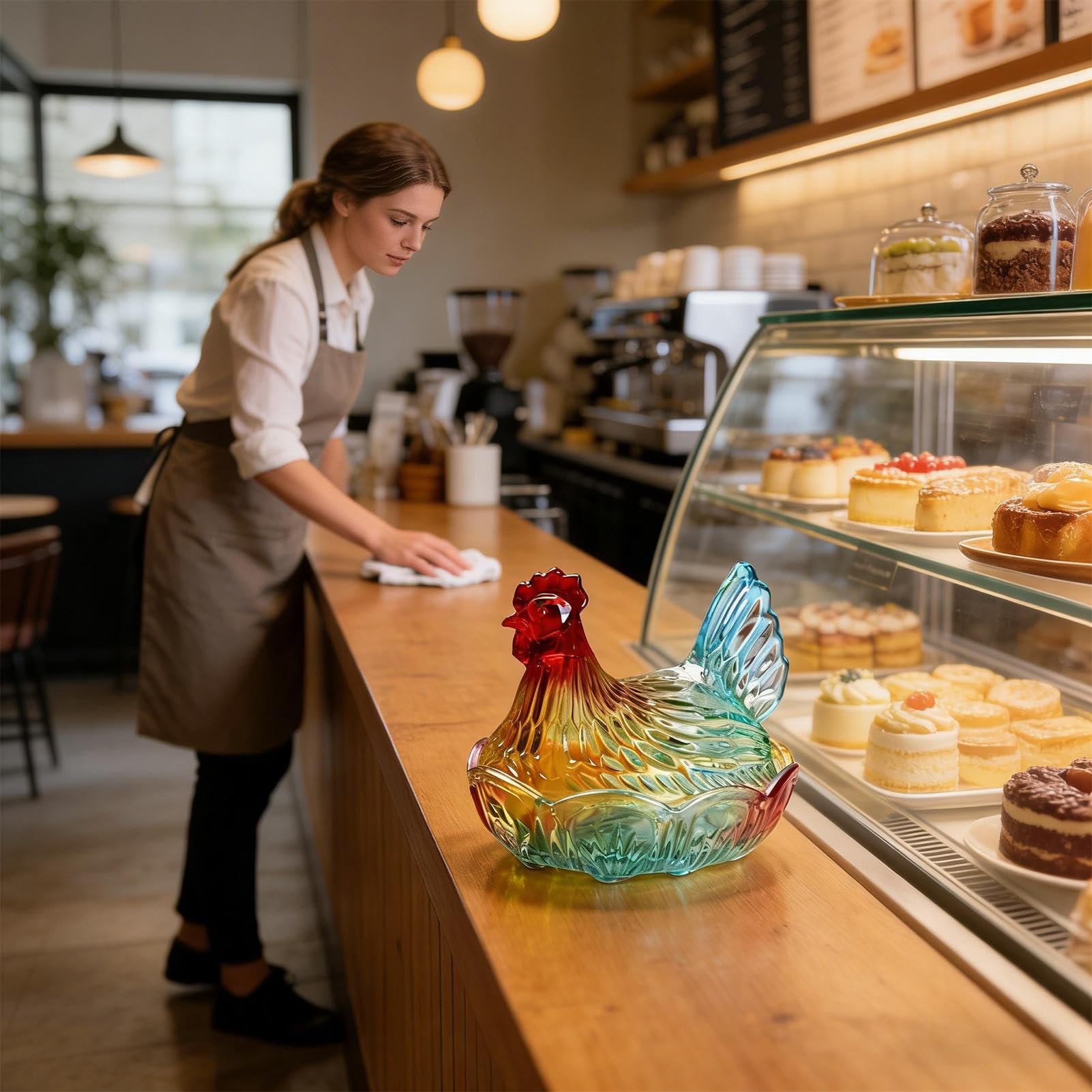 Gallina sul Per Snack E Dolci | Per Snack A Forma Di Gallina Per Collezionisti Cucina Soggiorno Camera Studio Bagno Libreria Caffè Ingresso Gioielli