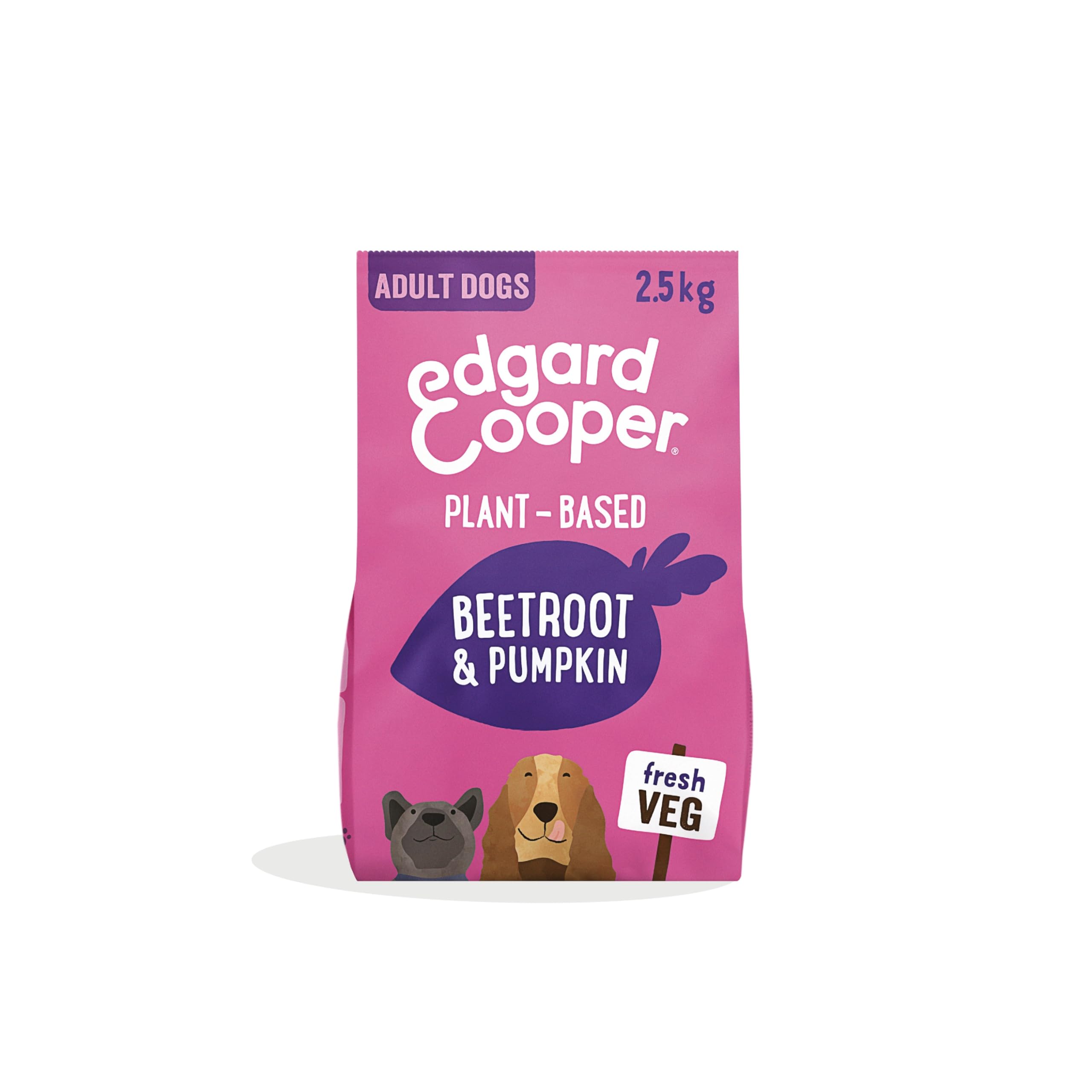Edgard Cooper Grain Free Dog Food Dry, 100% Plant-Based BeetrootPumpkin2.5kg, Natural Kibble Dry Dog Food for Adult Dogs, Hypoallergenic, Vegan Protein, No Added Sugar