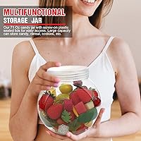 Vista 5 de 4 Pieces Plastic Candy Jars with Lids 71 oz Clear Cookie Jars Candy Buffet Containers Candy Holder for Candy Buffet Food Snack Storage Canister for