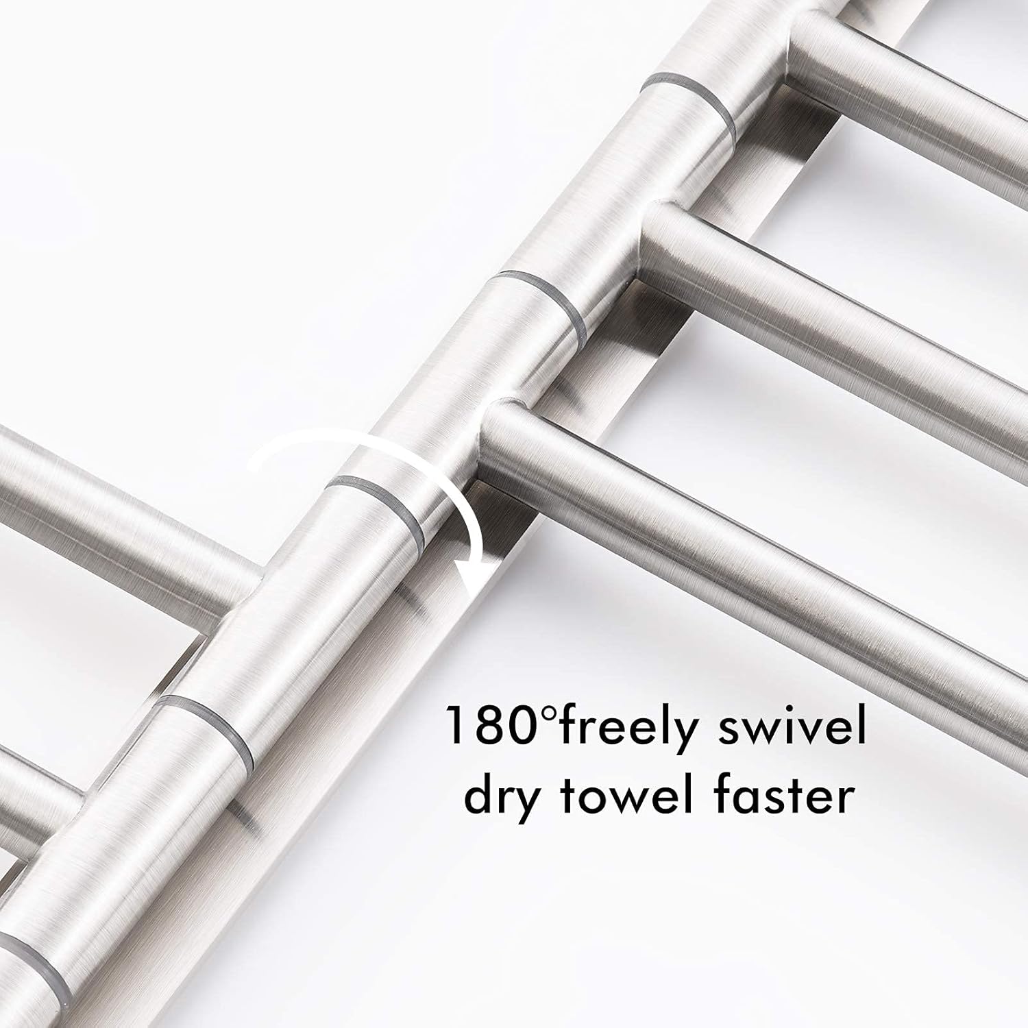 Brushed Stainless Steel 6-Bar Swing Arm Towel Rack