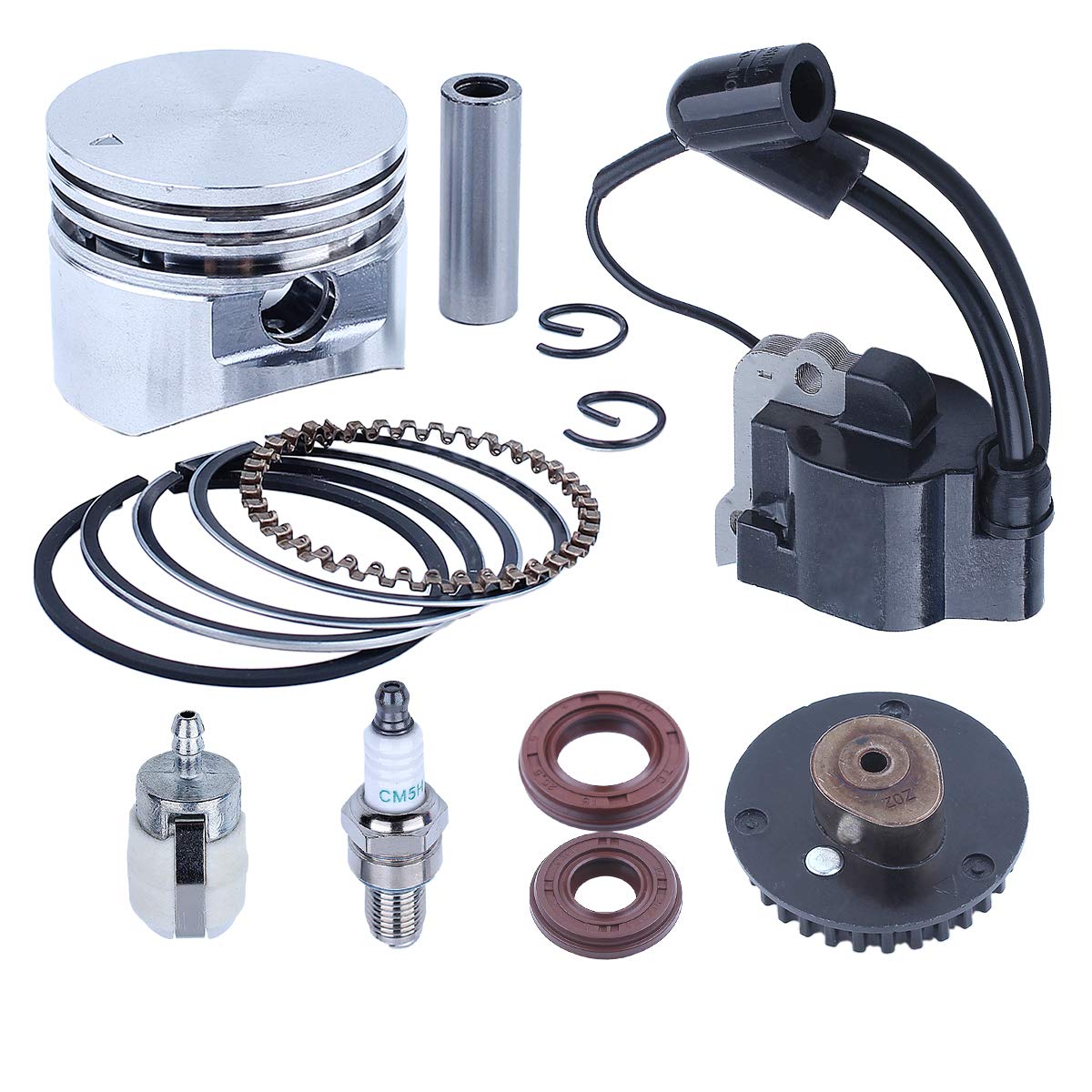 Adefol 35mm Piston Ignition Coil Camshaft Pulley Oil Seal Kit for Honda GX25 25cc 4-Stroke Engine Trimmer Brushcutter Replacement