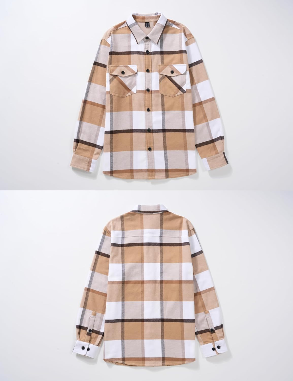 TACVASEN Men's Flannel Shirts Long Sleeve Button Down Soft Brushed Cotton Flannel Casual Plaid Spring Fall Shirt - Image 7