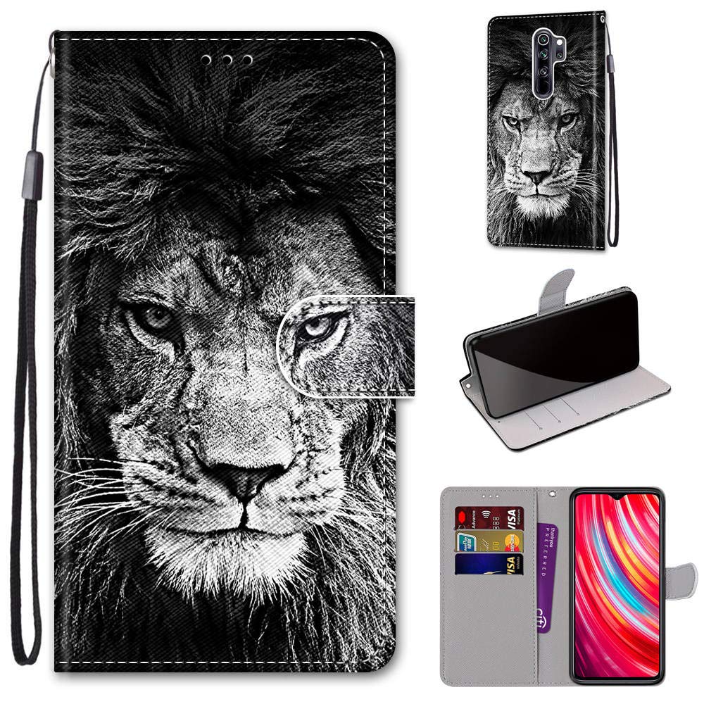 Custodia Portafoglio Magnetica Per Xiaomi Redmi Note 8 Pro – Con Slot Per Carte E Supporto, Cielo Stellato Viola - 5