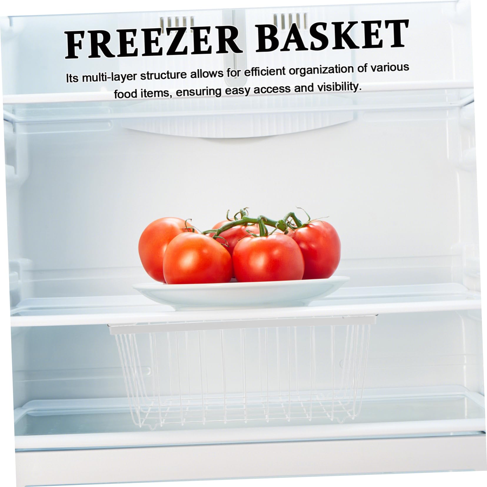 SOLUSTRE Cesta Colgante Para Congelador Organizador De Estantes Para Refrigerador Separador De Almacenamiento Para Armarios De Alimentos Cestas De Alambre Para Despensa y Congelador