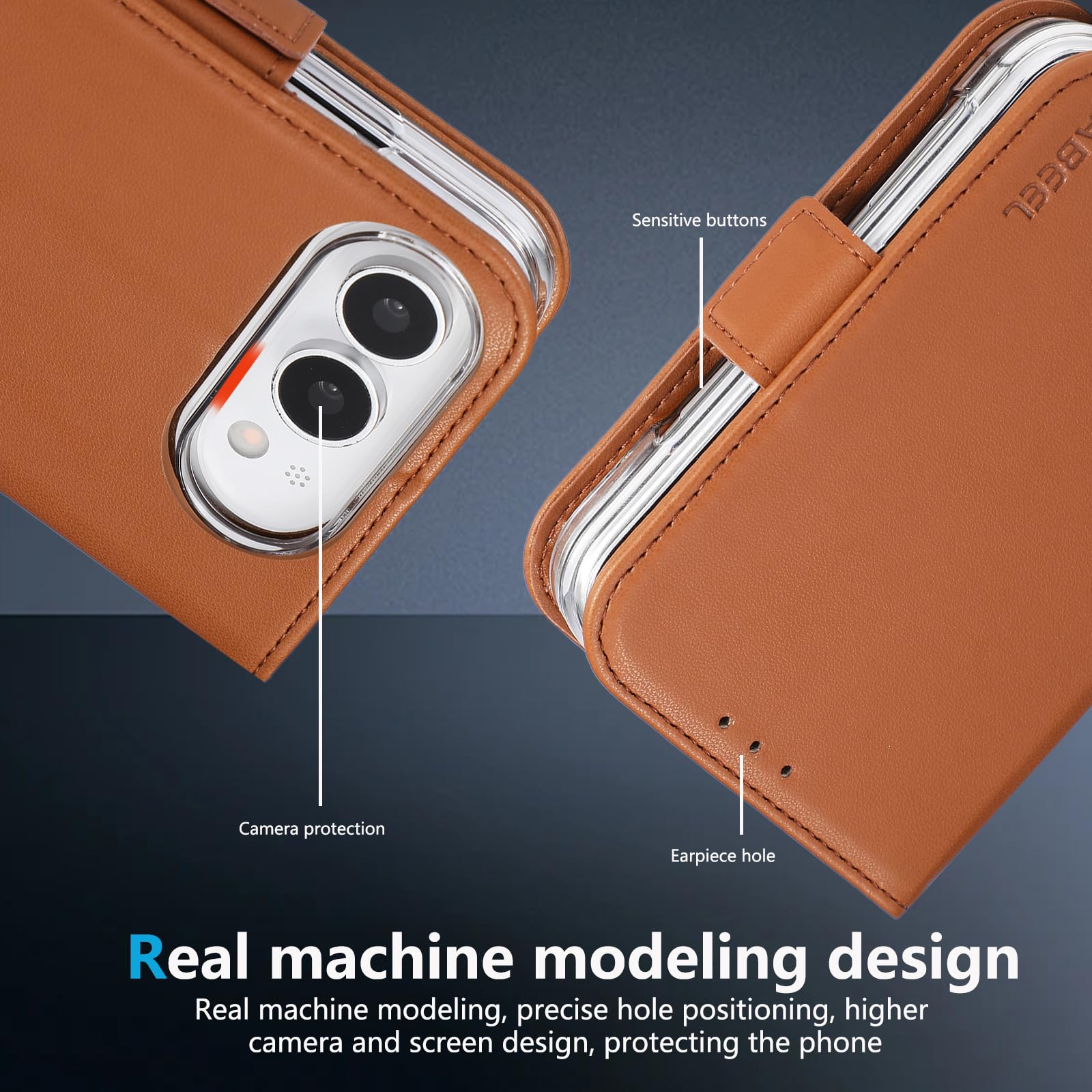 Etui z klapką dla iPhone Duo, Biznes Lichi Wzór Gniazda Kart