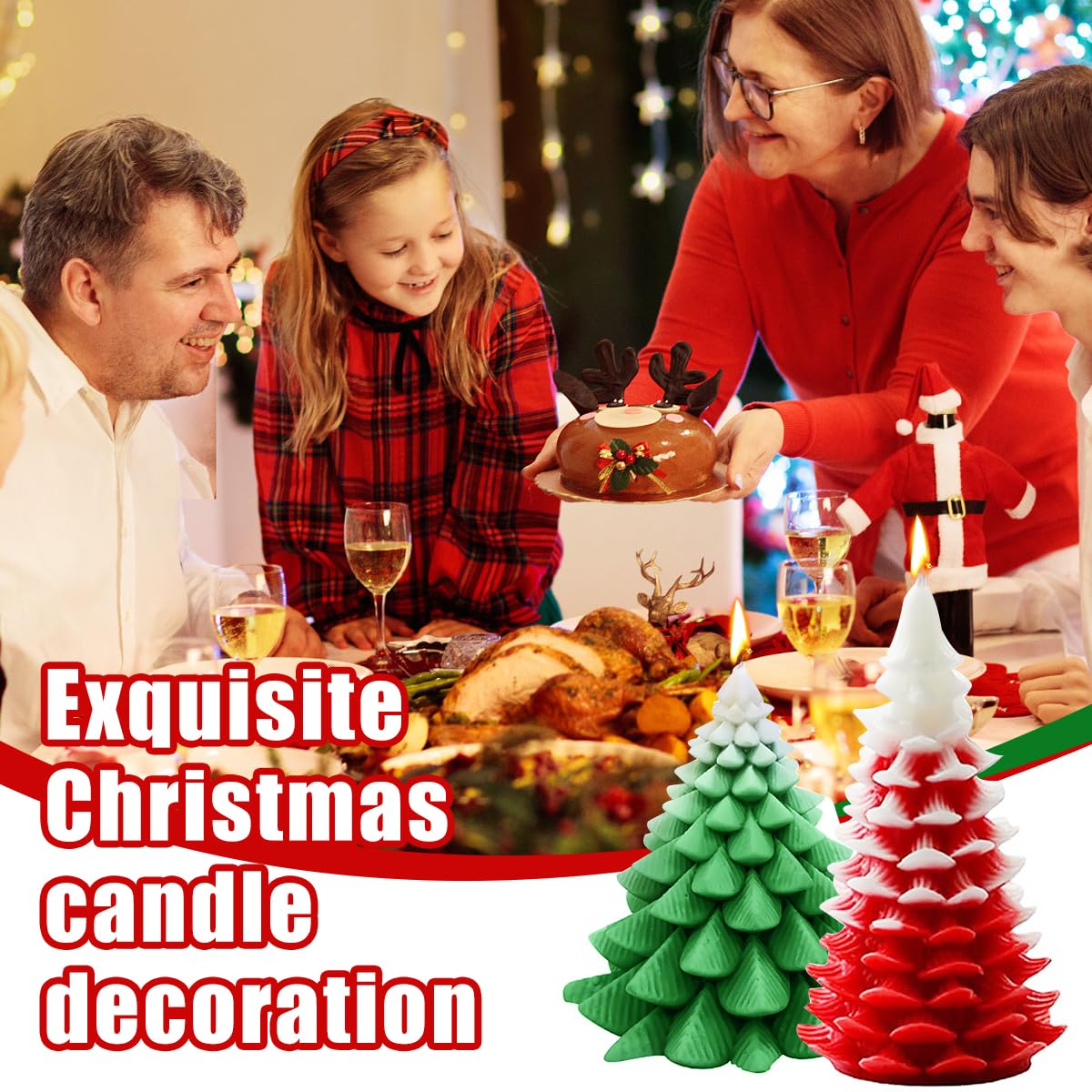 2 Moules à Bougie Silicone Sapin De Noël 3D – Pour Bougies Parfumées DIY, Résine, Savon, Réutilisables