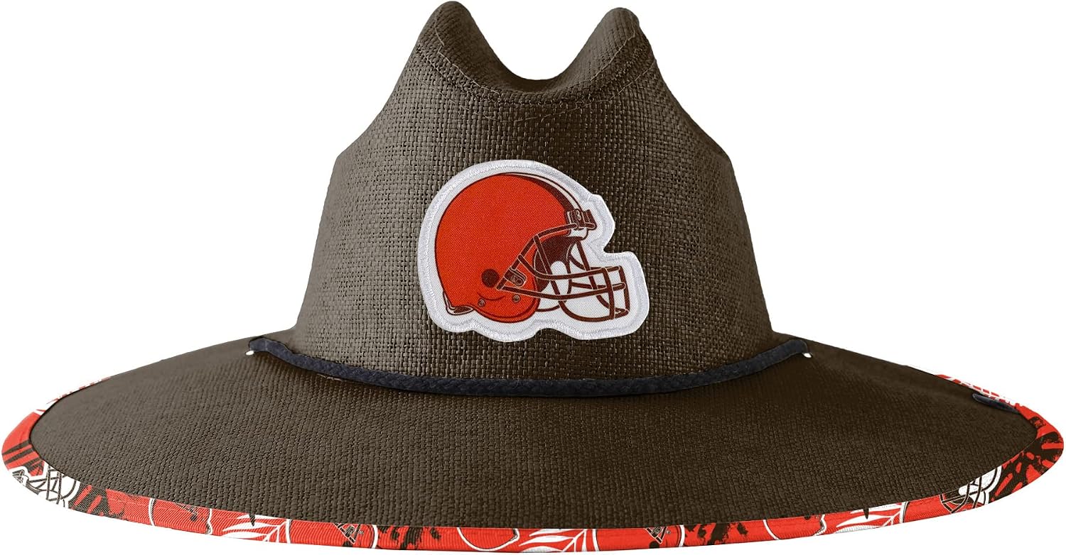 FOCO Men's NCAA College Team Logo Floral Straw Sun Hat