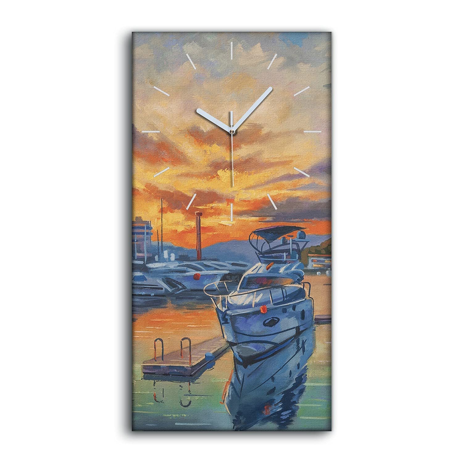 Horloge sur Toile Sans Tic-Tac Coloray 30x60cm - Supprimez le Bruit dans le Salon