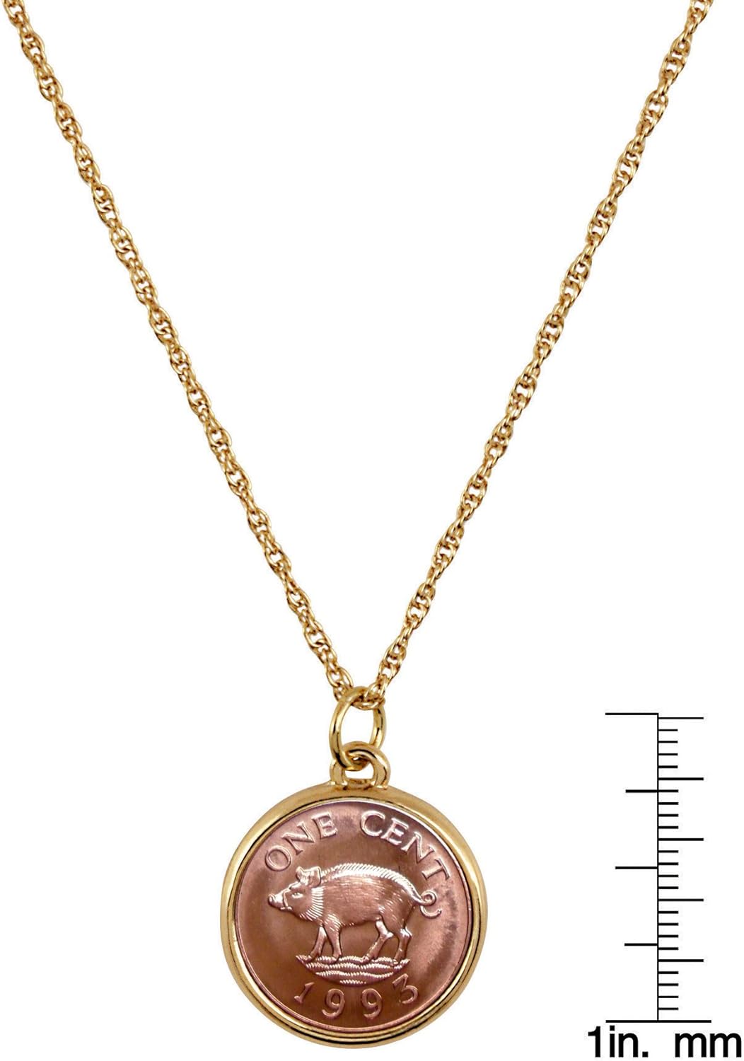 世界限定発行枚数1000枚】 純金ユニコーンコインペンダント 1/20oz ※電話注文のみ受付 | BS日テレSHOP American Coin Treasures 豚コインペンダントネックレス, ブロンズ