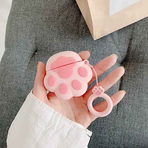 Miniatura 4 de Funda compatible con Cat Paw AirPods 1/2, funda protectora de silicona para AirPods, pata de gato, divertida funda Kawaii linda a la moda 3D de