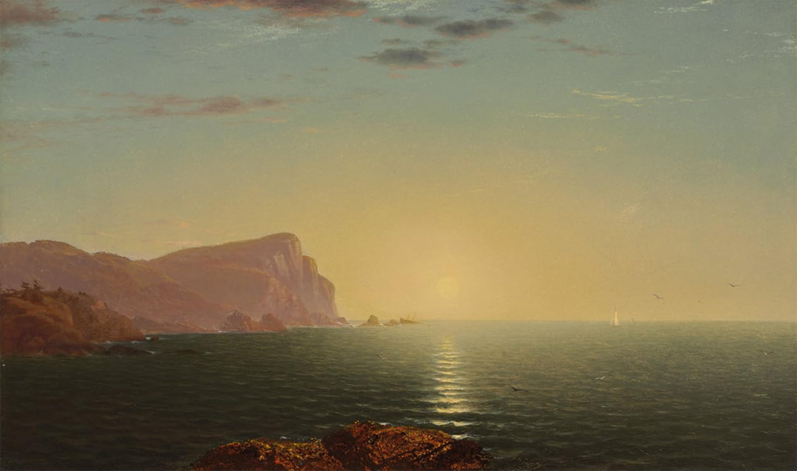 POSTERIIk Vintage Art Print Images Pictures Print New Sunrise by Frederick Kensett Modern Colour Posters for Office Home Decor 60x90cm