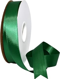Morex Ribbon Double Face Satin Ribbon 7/8" X 50 YD Forest Green Ribbon for Gift Wrapping, Birthday Gift Cards, Satin Dress for Women, Silk Ribbons for Crafts, Wedding Gifts for Couple