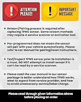 Vista 6 de MORESENSOR Signature Series - Sensor de presión de neumáticos TPMS de 315 MHz, paquete de 4 unidades Preprogramado para modelos seleccionados