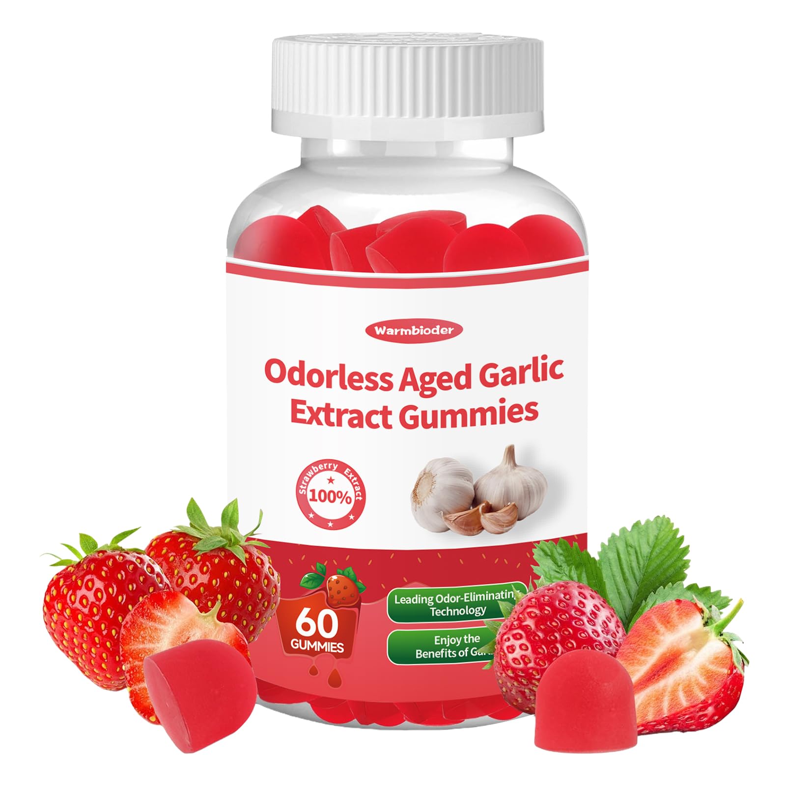 Odorless Aged Garlic Extract Gummies,Strawberry Flavor