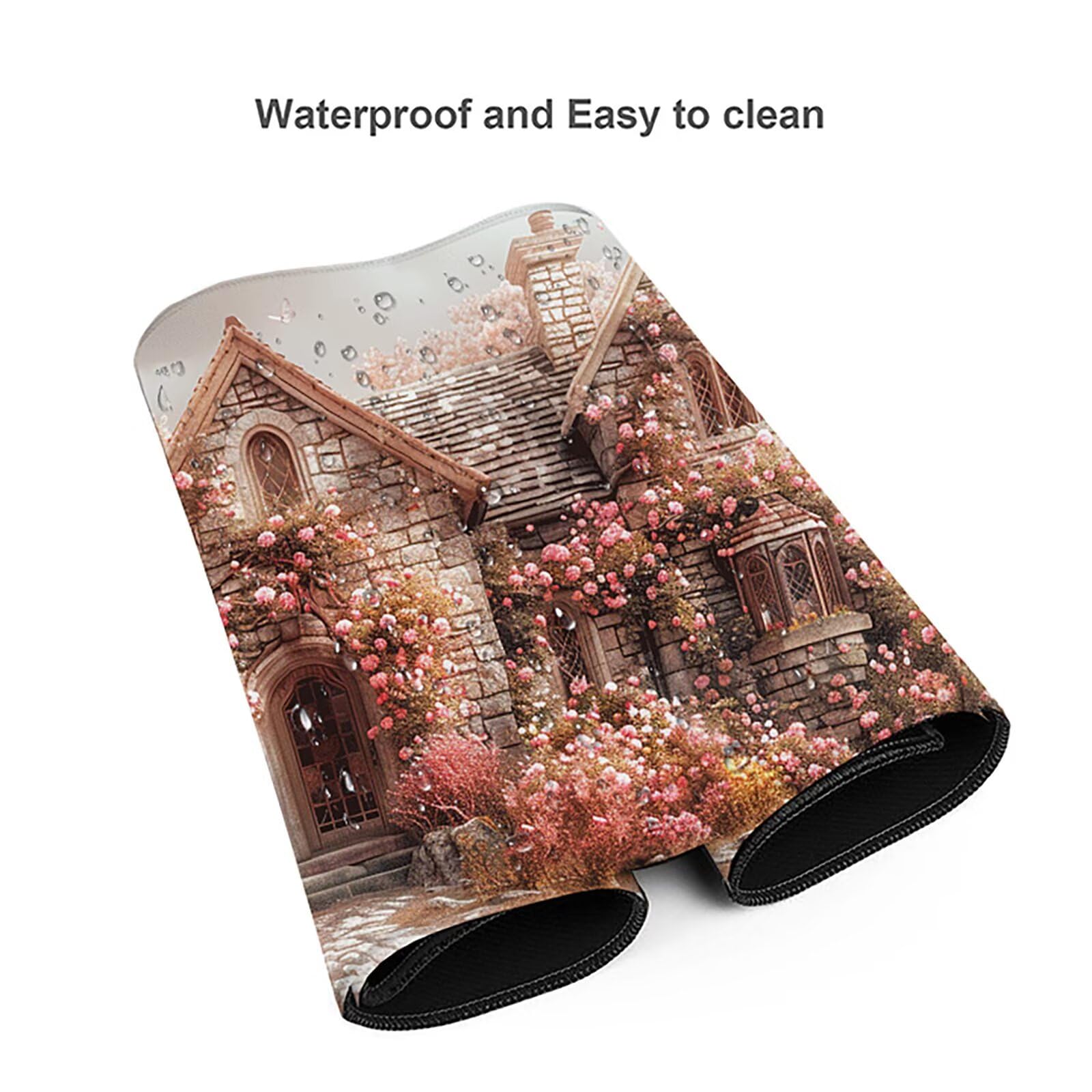 Casas Alfombrilla Ratón Gaming XXL 1500x800 mm, Alfombrilla Gaming Rosa Mousepad con Base de Goma Antideslizante, Impermeable Desk Mat para Teclado y Raton, Accesorios Gaming, Regalos de Hombre W-K